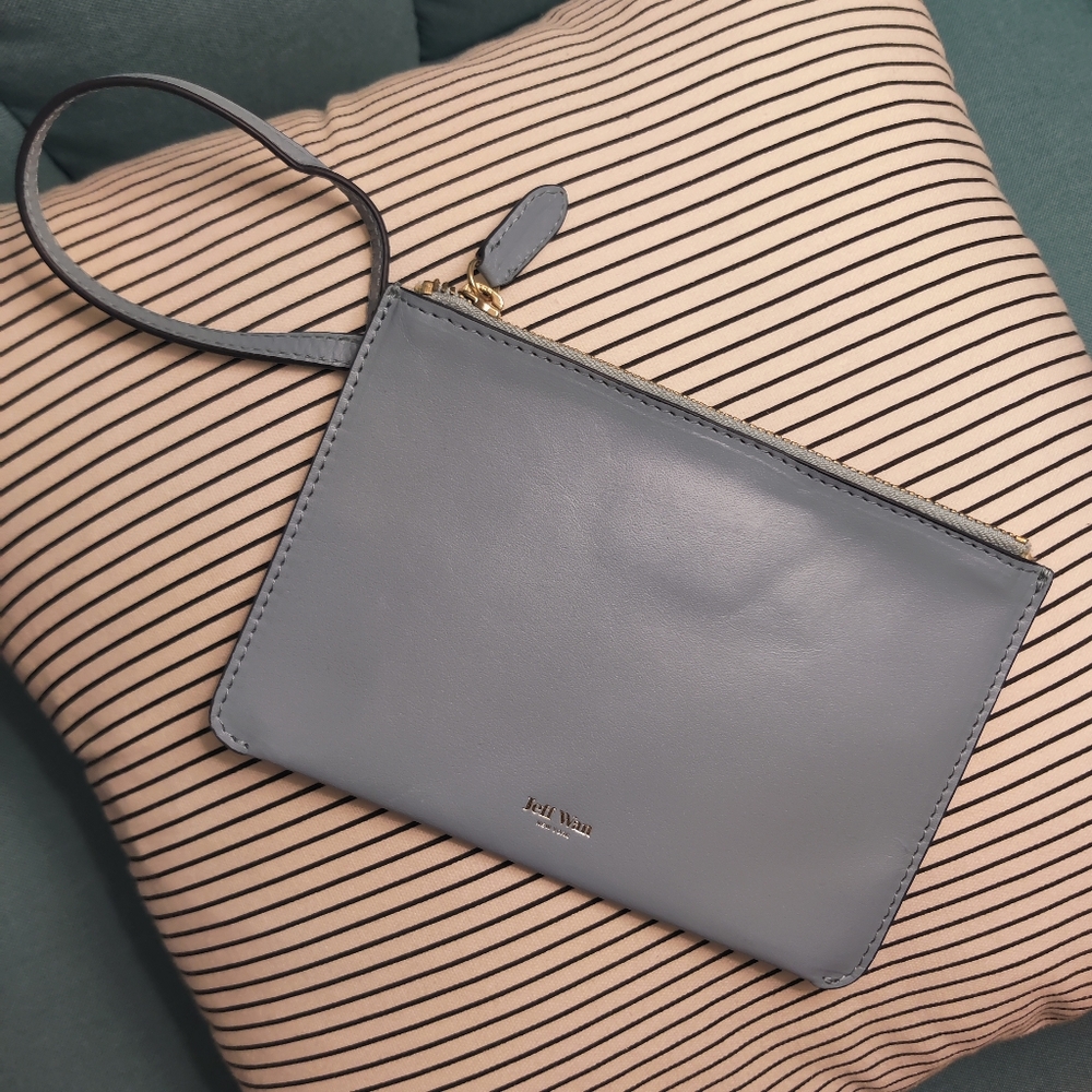 Jeff Wan Flat Pouch Clutch Bag Aqua Blue